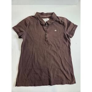 Aeropostale Brown Short Sleeve Polo Shirt A87 XXL Button Embroidered Y2k
